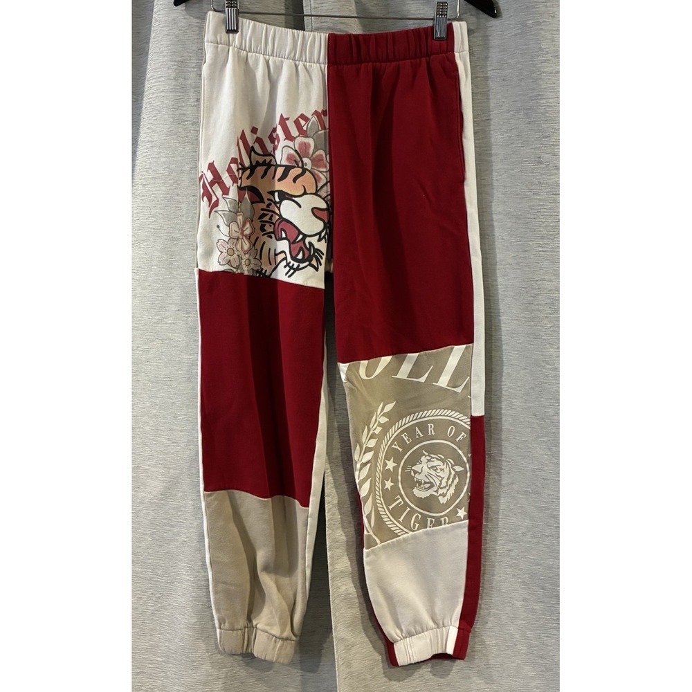 Hollister Colorblock‎ Tiger Graphic Sweatpants Size Medium